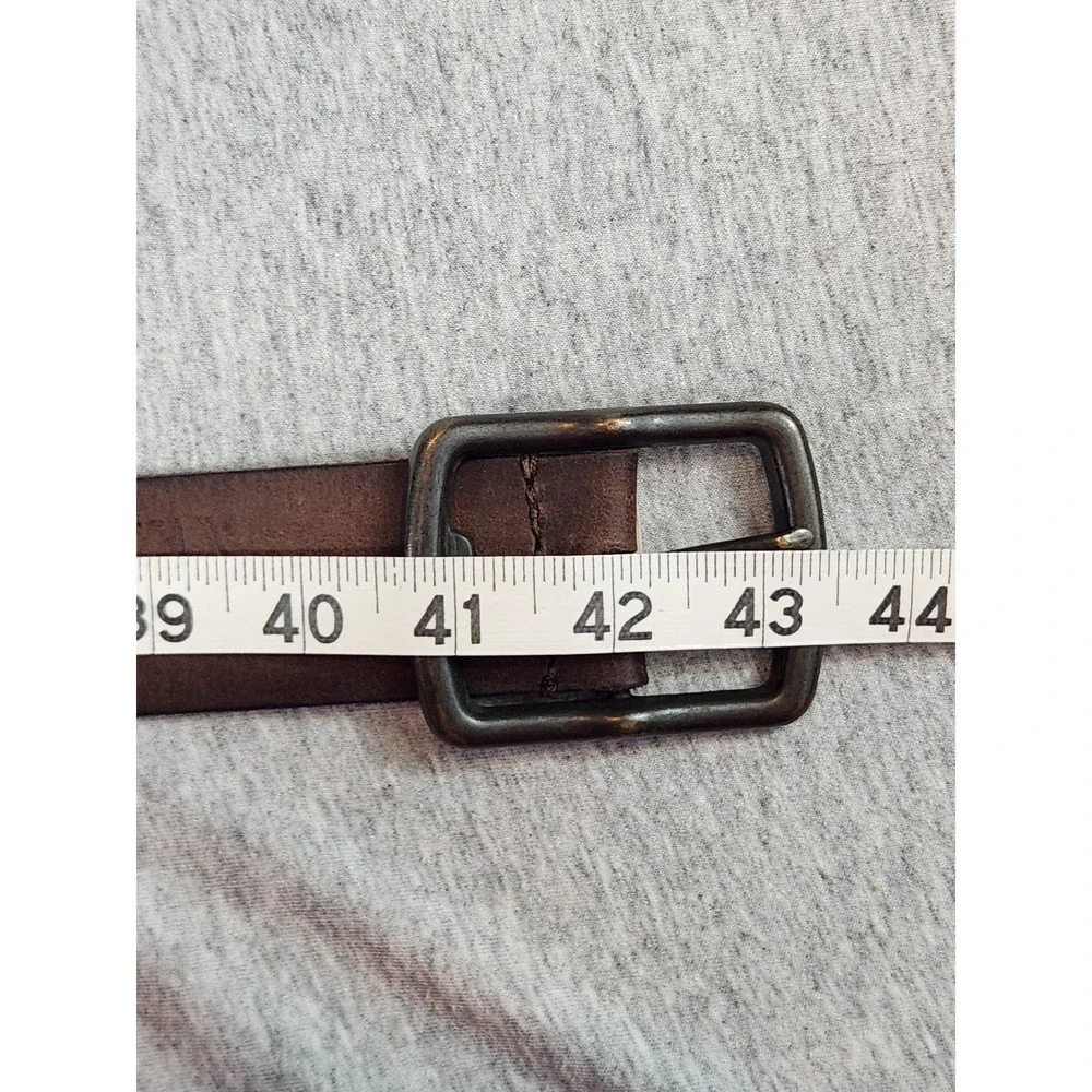 American Eagle Outfitters Leather Belt Mens 34 Brown Rugged Distressed Buckle